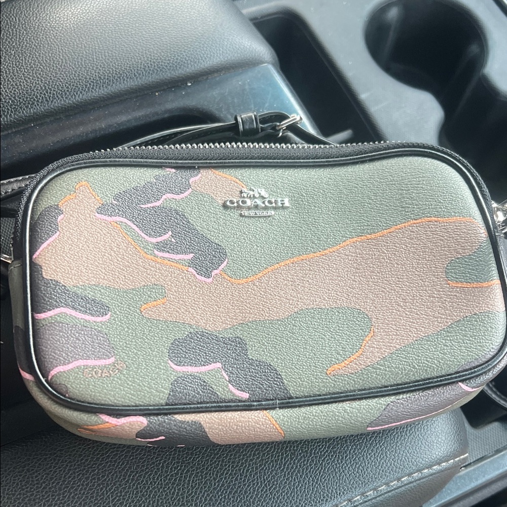 Coach  Green and Pink Camouflage Belt Bag